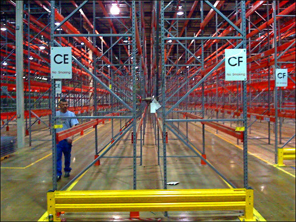 Pallet Rack Disassembly in a Warehouse in Jacksonville Florida